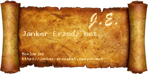 Janker Erzsébet névjegykártya